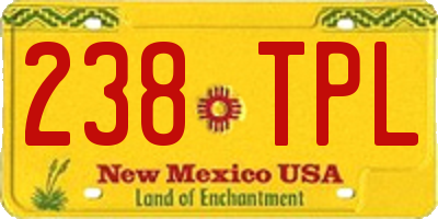 NM license plate 238TPL