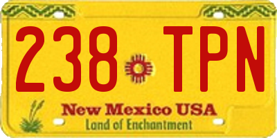 NM license plate 238TPN