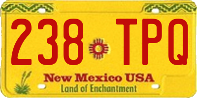 NM license plate 238TPQ