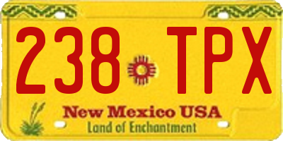 NM license plate 238TPX