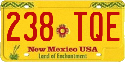 NM license plate 238TQE