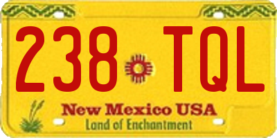 NM license plate 238TQL