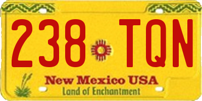 NM license plate 238TQN