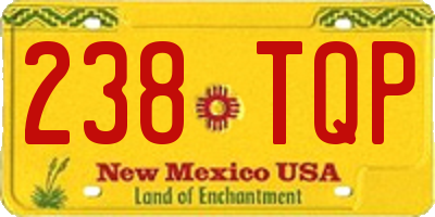 NM license plate 238TQP