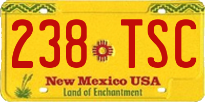 NM license plate 238TSC