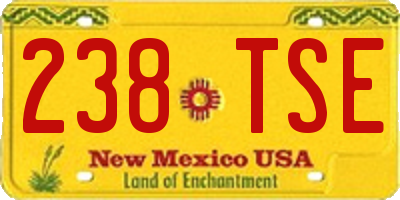 NM license plate 238TSE