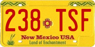 NM license plate 238TSF