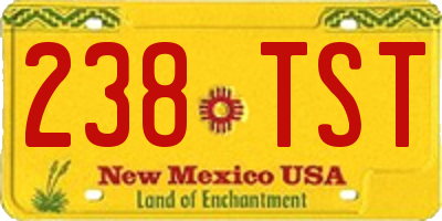 NM license plate 238TST