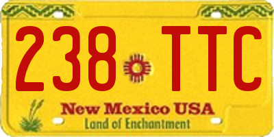 NM license plate 238TTC