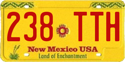 NM license plate 238TTH