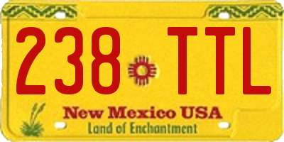 NM license plate 238TTL