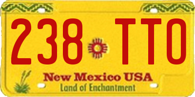 NM license plate 238TTO
