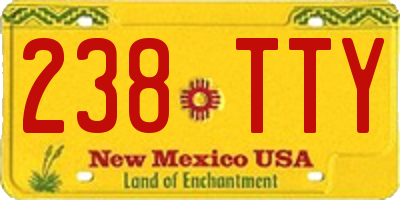 NM license plate 238TTY
