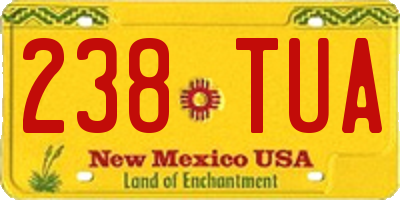 NM license plate 238TUA