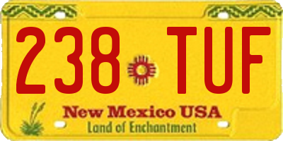 NM license plate 238TUF