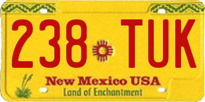 NM license plate 238TUK