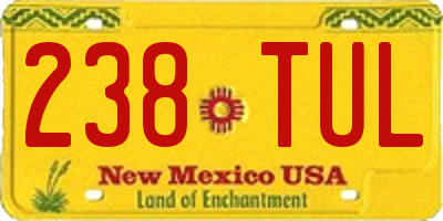NM license plate 238TUL