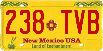 NM license plate 238TVB