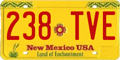 NM license plate 238TVE