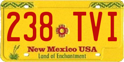 NM license plate 238TVI
