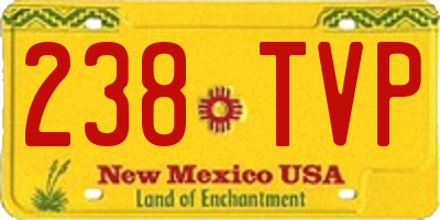NM license plate 238TVP