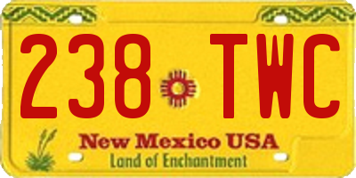 NM license plate 238TWC