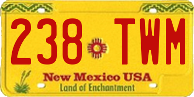 NM license plate 238TWM