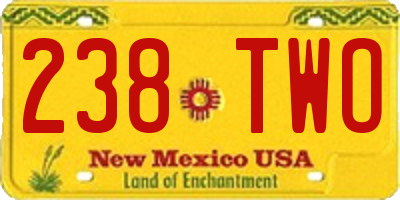 NM license plate 238TWO