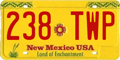 NM license plate 238TWP