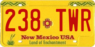 NM license plate 238TWR