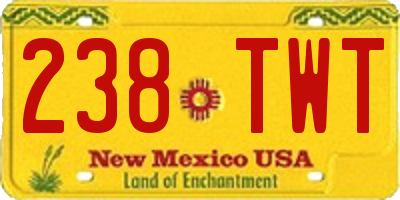 NM license plate 238TWT