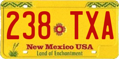 NM license plate 238TXA