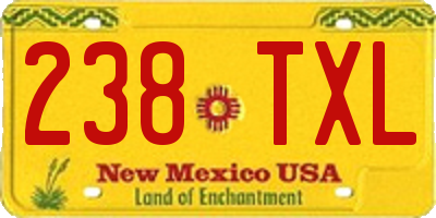 NM license plate 238TXL