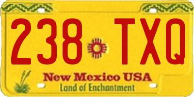 NM license plate 238TXQ