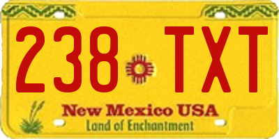 NM license plate 238TXT