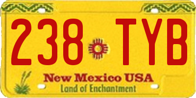 NM license plate 238TYB