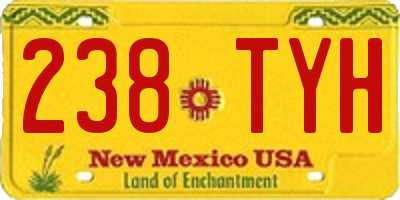 NM license plate 238TYH