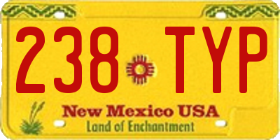 NM license plate 238TYP
