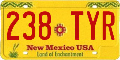 NM license plate 238TYR