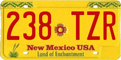 NM license plate 238TZR