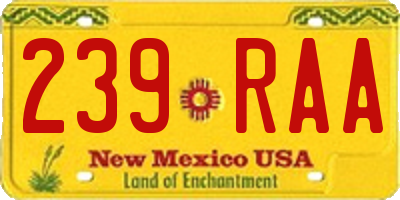 NM license plate 239RAA