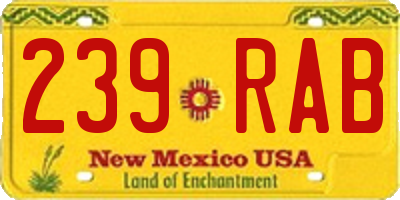 NM license plate 239RAB