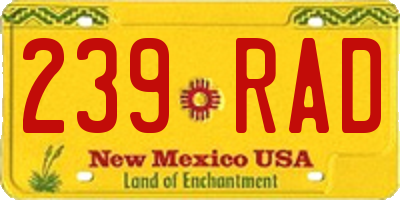 NM license plate 239RAD