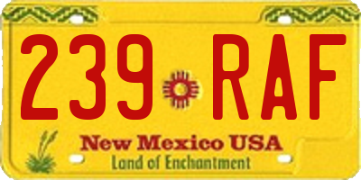 NM license plate 239RAF