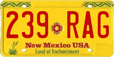 NM license plate 239RAG