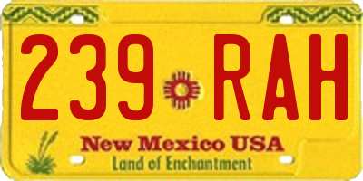 NM license plate 239RAH