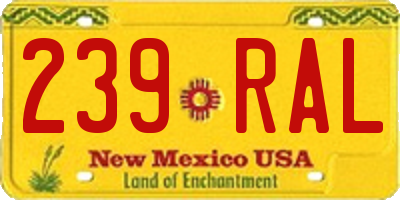 NM license plate 239RAL