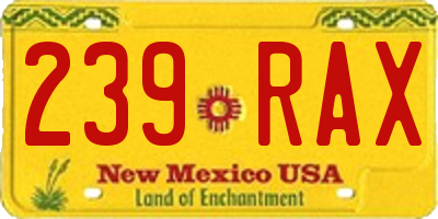 NM license plate 239RAX