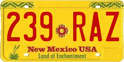 NM license plate 239RAZ