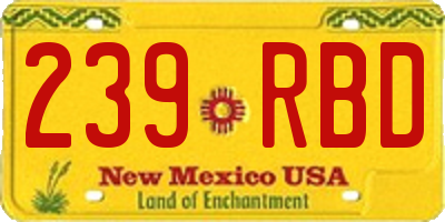 NM license plate 239RBD